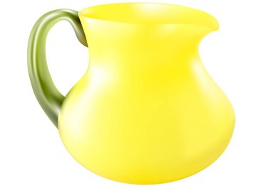 Sarı cam dekoratif sürahi