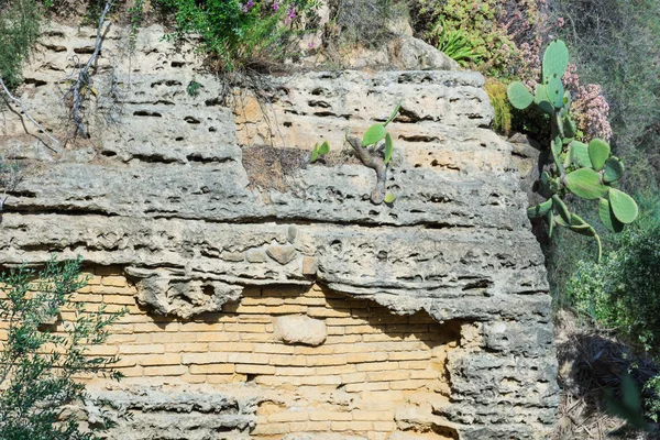 Background of stone drywall. Typical of the Sicily.