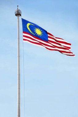 Malezya bayrağının yakın plan görüntüsü