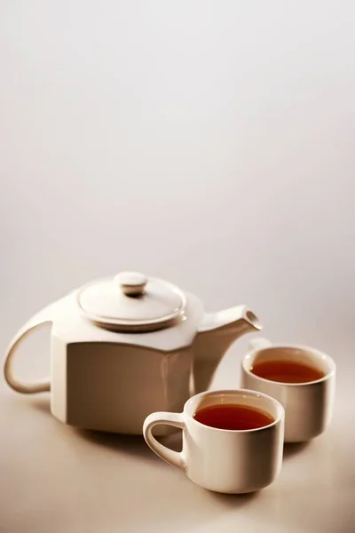 Tea Pot Two Cup Tea — Stock Photo, Image