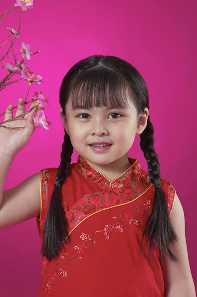 Junges Chinesisches Mädchen Cheongsam — Stockfoto