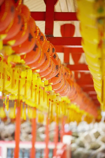 Lanternes Chinoises Suspendues Vue Rapprochée — Photo