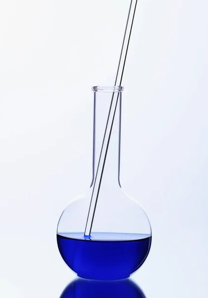 Blue Liquid Bottom Flask Royalty Free Stock Images