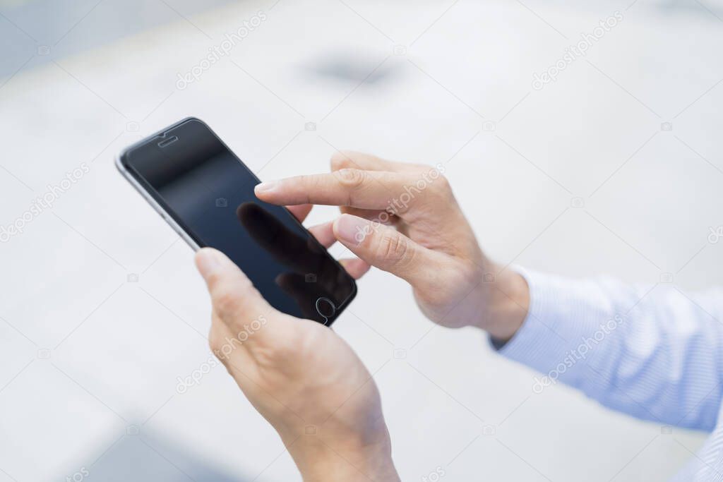 Close up of a person using a phone