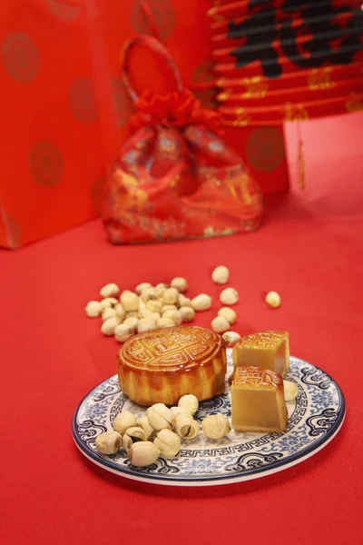 Mooncakes Algunos Bulbos Lirio Loto — Foto de Stock