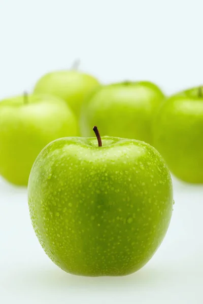 Green Apples Water Droplets — Stock Photo, Image