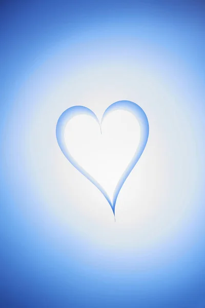 Papier Bleu Forme Coeur — Photo