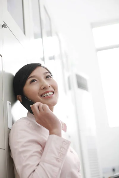 Businesswoman Talking Phone — Stock Photo, Image