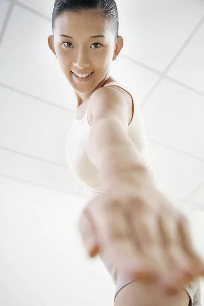 Mulher Exercitando Close View — Fotografia de Stock
