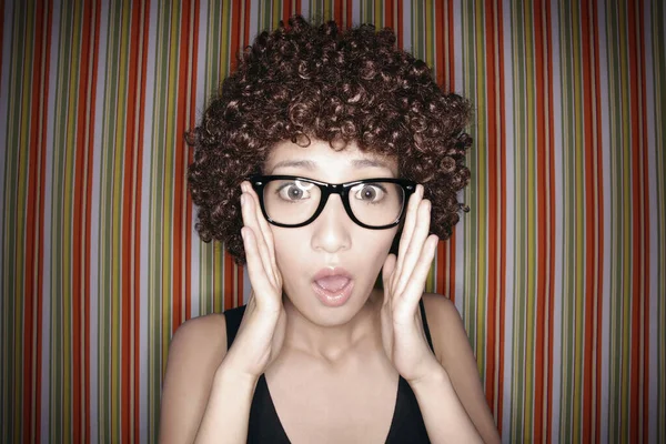 Woman Glasses Looking Shocked Royalty Free Stock Photos