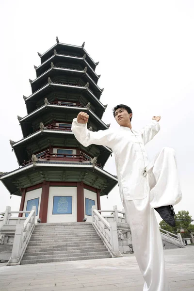 Hombre Practicando Artes Marciales —  Fotos de Stock