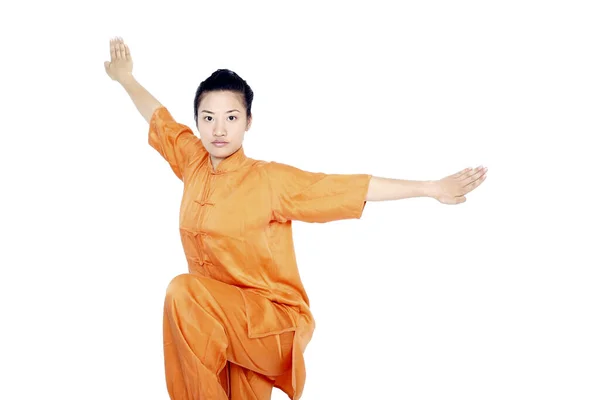 Mujer Practicando Artes Marciales —  Fotos de Stock