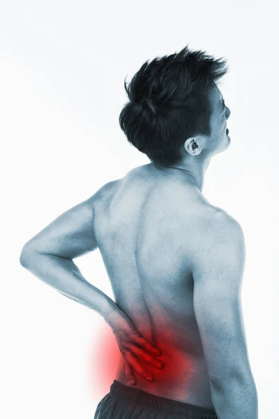 Mann Hat Rückenschmerzen — Stockfoto
