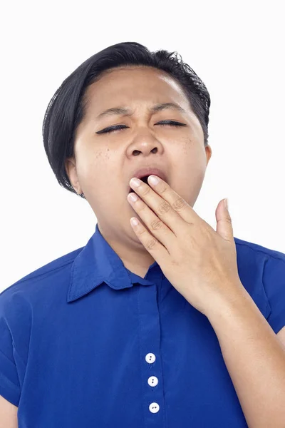 Expresión Facial Mujer Aislada Sobre Fondo Blanco — Foto de Stock