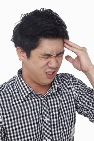 Expresión Facial Del Hombre Aislado Sobre Fondo Blanco — Foto de Stock