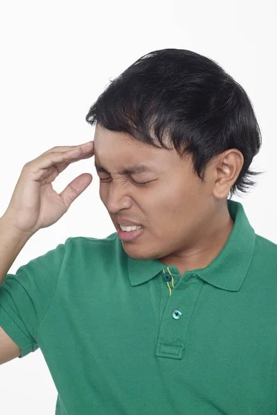 Expresión Facial Del Hombre Aislado Sobre Fondo Blanco — Foto de Stock