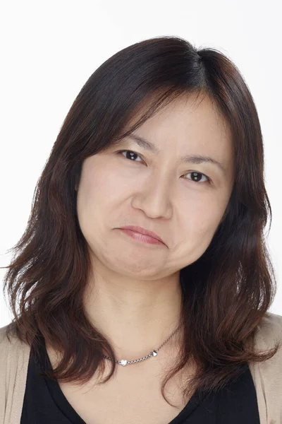 Facial Expression Woman Isolated White Background — Stock Photo, Image