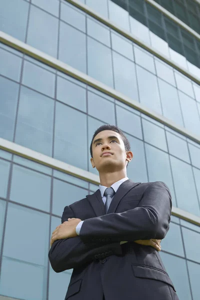 Cheerful Young Businessman Thinking — Stock Photo, Image