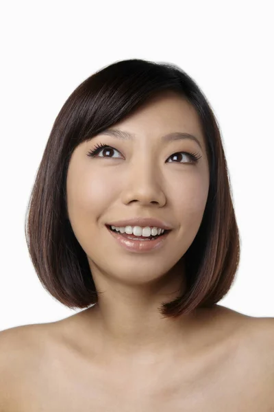 Portrait Woman Smiling Looking Away — Stock Photo, Image