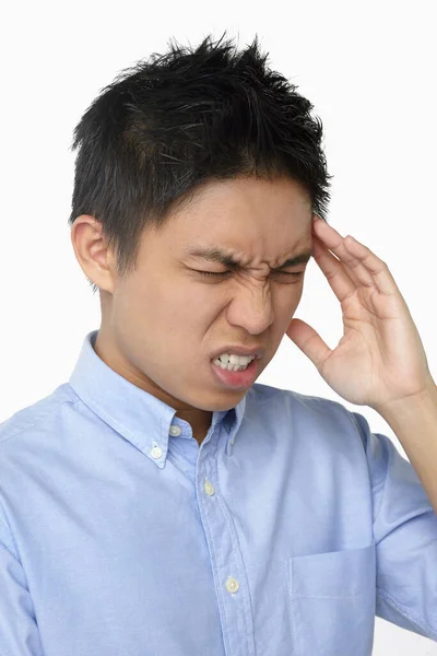 Expresión Facial Del Hombre Aislado Sobre Fondo Blanco — Foto de Stock