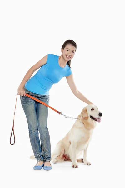 Dog Pet Young Woman Owner — Stock Photo, Image