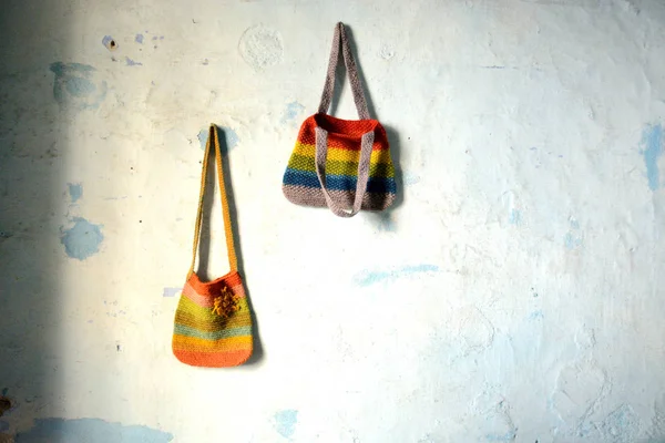Colorful hanging bags — Stock Photo, Image
