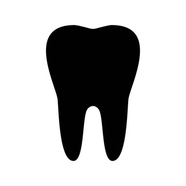 Beyaz arkaplanda diş simgesi izole edildi. Vektör