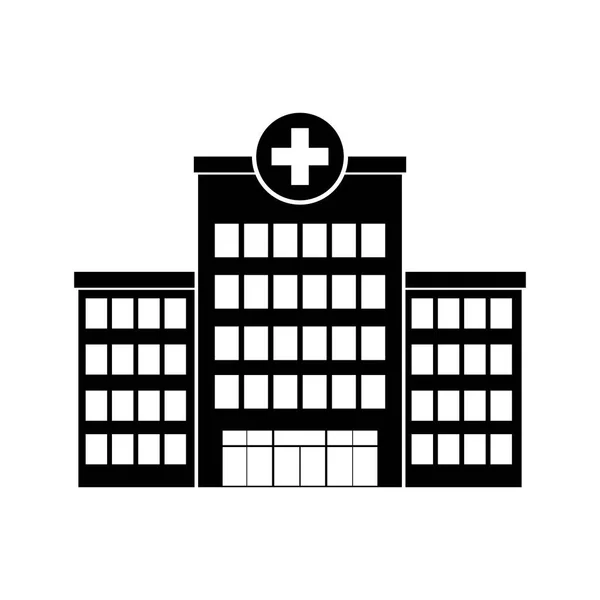 Ícone do hospital isolado no fundo branco, ilustração vetorial — Vetor de Stock