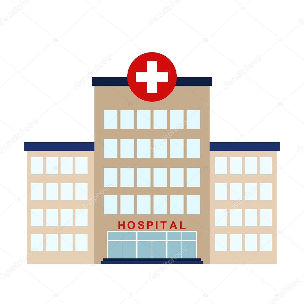 Hospital icon isolated on white background, Vector illustration.