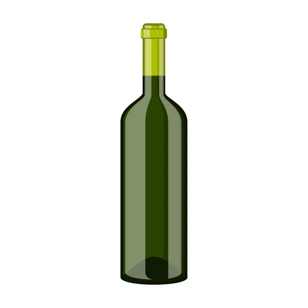 Beyaz arka planda izole edilmiş şarap şişesi ikonu. Vektör illüstrasyonu — Stok Vektör