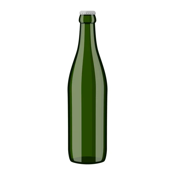 Ícone de garrafa de cerveja isolado no fundo branco. Ilustração vetorial — Vetor de Stock