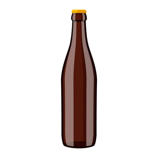 Bierflespictogram geïsoleerd op witte achtergrond. Vectorillustratie — Stockvector