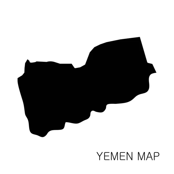 イエメンの地図と国の名前は白い背景に隔離された。ベクターイラスト — ストックベクタ