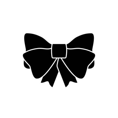 Hediyeler için kurdeleli hediye yayı, tatiller için sürprizler. Beyaz arkaplanda hediye paketi simgesi