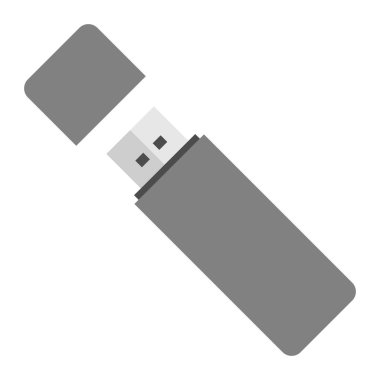 Beyaz arkaplanda izole edilmiş Usb flash disk simgesi. Vektör illüstrasyonu