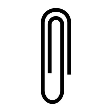 Beyaz arkaplanda klip simgesi izole edildi, vektör illüstrasyonu