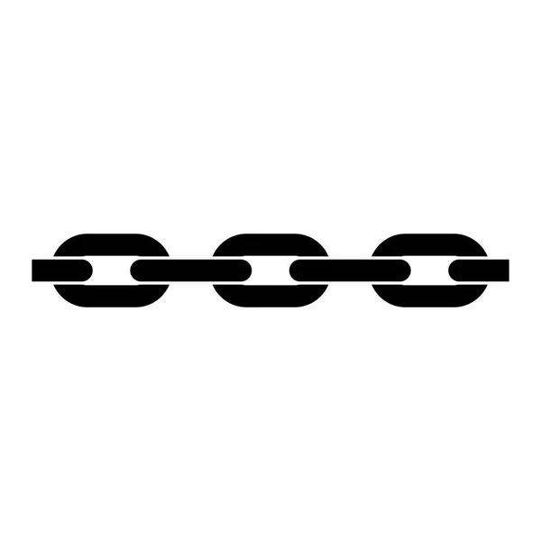 Icono negro de cadena metálica aislado sobre fondo blanco. Ilustración vectorial — Archivo Imágenes Vectoriales