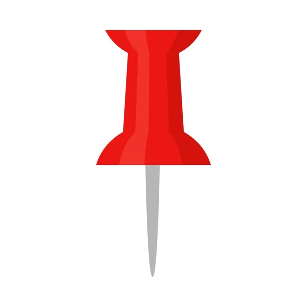 Ícone de pino vermelho empurrar isolado no fundo branco. Ilustração vetorial —  Vetores de Stock