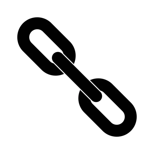 Icono negro de cadena metálica aislado sobre fondo blanco. Ilustración vectorial — Archivo Imágenes Vectoriales