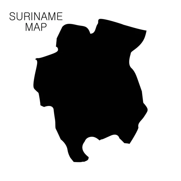 Mapa do Suriname e nome do país isolados em fundo branco. Ilustração vetorial —  Vetores de Stock