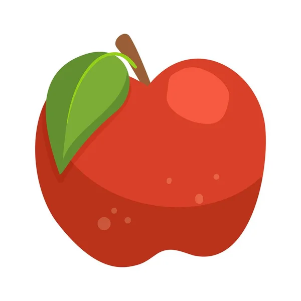 Κόκκινο μήλο εικονίδιο απομονώνονται σε λευκό φόντο. Εικονογράφηση διανύσματος — Διανυσματικό Αρχείο