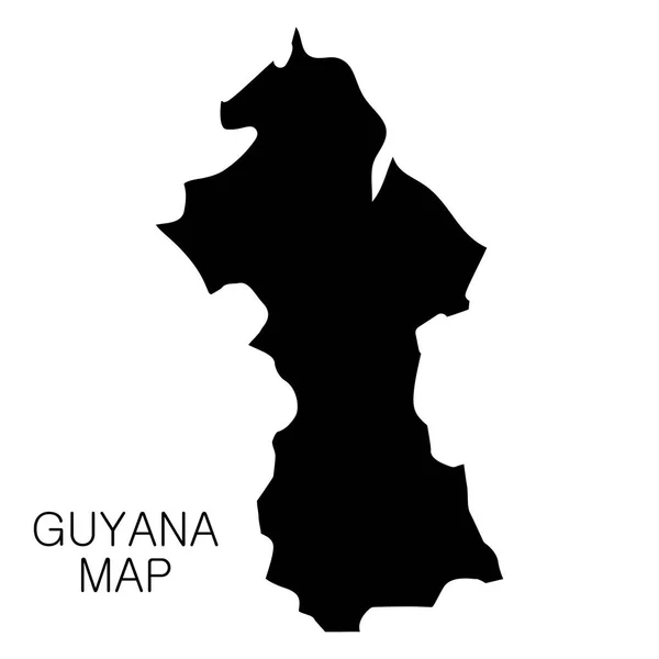 Guyana mapa y nombre del país aislado sobre fondo blanco. Ilustración vectorial — Archivo Imágenes Vectoriales