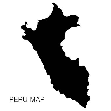 Peru haritası ve ülke adı beyaz arkaplanda izole edildi. Vektör illüstrasyonu