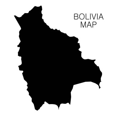 Bolivya haritası ve ülke adı beyaz arka planda izole edildi. Vektör illüstrasyonu