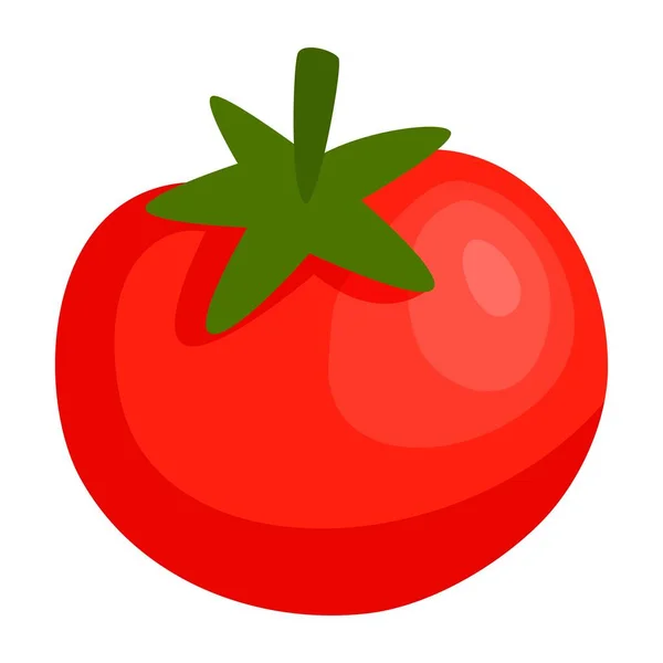 白い背景に赤いトマトの野菜アイコンが孤立しています。ベクターイラスト — ストックベクタ
