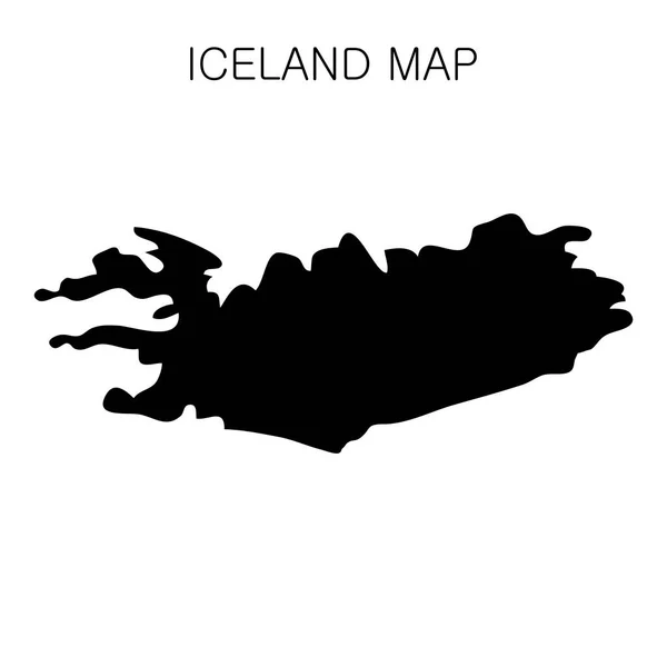 Islandia mapa y nombre del país aislado sobre fondo blanco. Ilustración vectorial — Archivo Imágenes Vectoriales