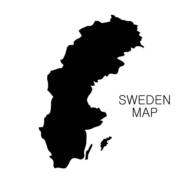 Suécia mapa e país nome isolado no fundo branco. Ilustração vetorial —  Vetores de Stock