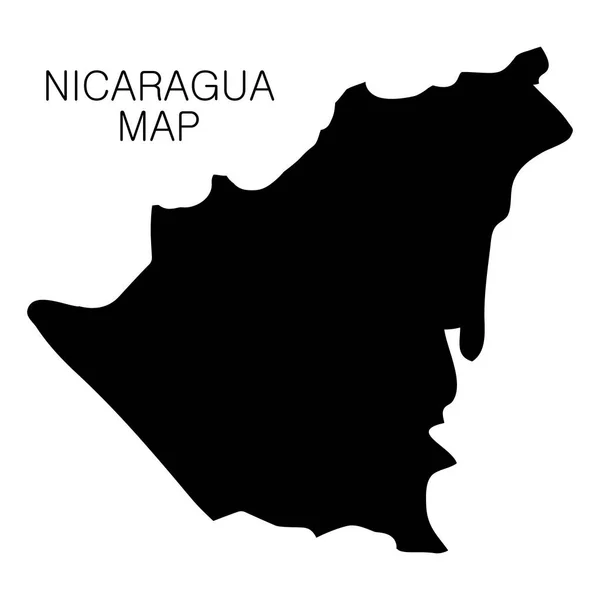 Χάρτης Νικαράγουα και όνομα χώρας απομονωμένα σε λευκό φόντο. Εικονογράφηση διανύσματος — Διανυσματικό Αρχείο