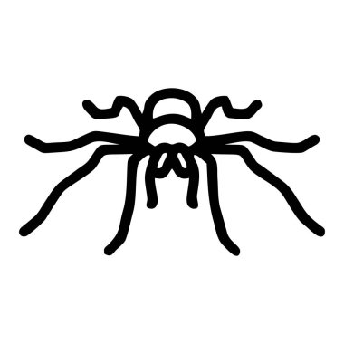 Örümcek çizgi simgesi beyaz arkaplanda izole edildi. Vektör illüstrasyonu