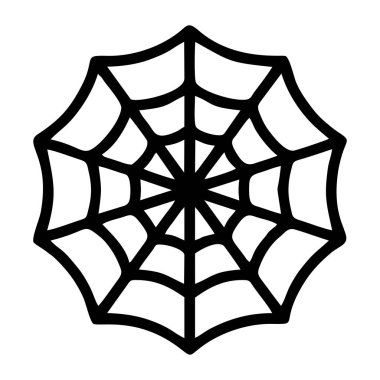 Örümcek ağı simgesi hattı beyaz arkaplanda izole edildi. Vektör illüstrasyonu
